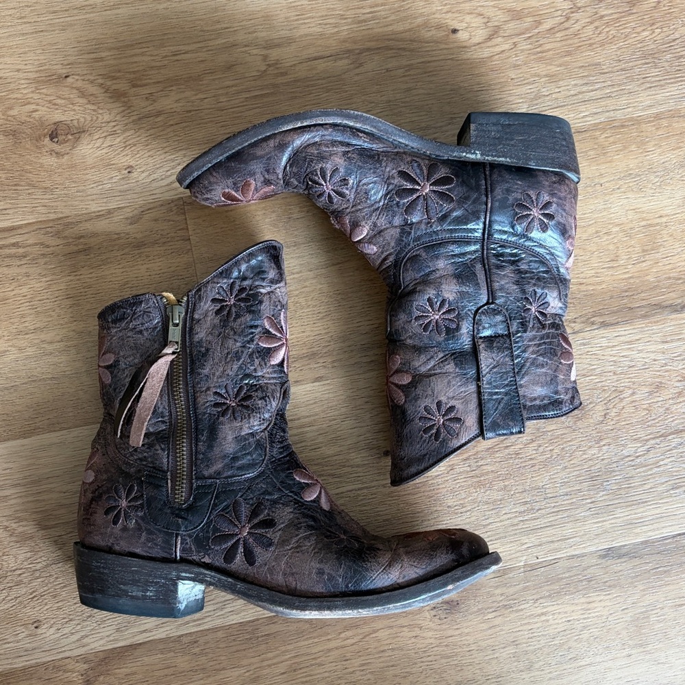 Old Gringo Floral Embroidered Leather Western Cowboy Boots Women’s 7.5 - Picture 4 of 10